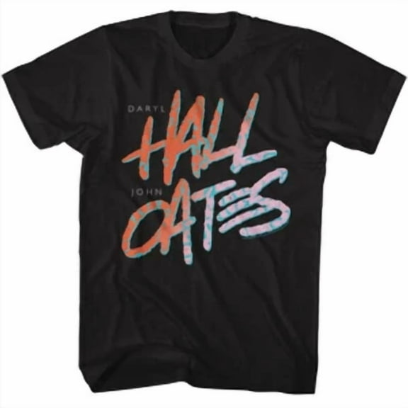 VINTAGE Hall and Oates Logo T-Shirt - Black
