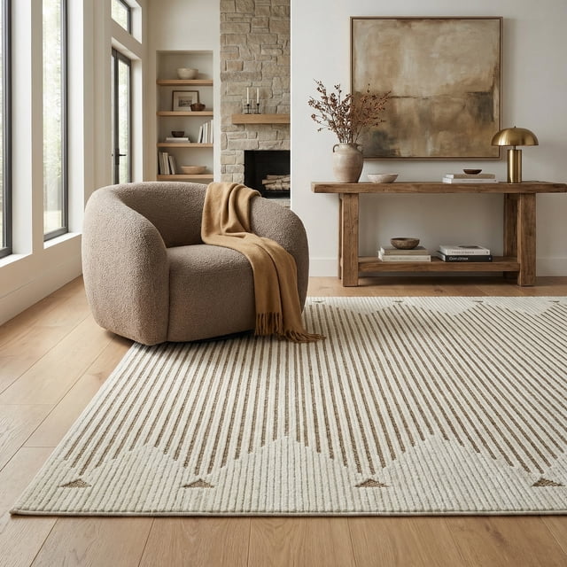 Rug Branch Maise Abstract Indoor Outdoor Area Rug, Beige Brown, Modern - Entryway, Hallway, Bathroom, and Kitchen