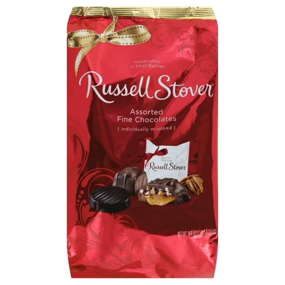 Russell Stover 9927 Assorted Fine Chocolate in Red Gusset Bag 18.4 oz