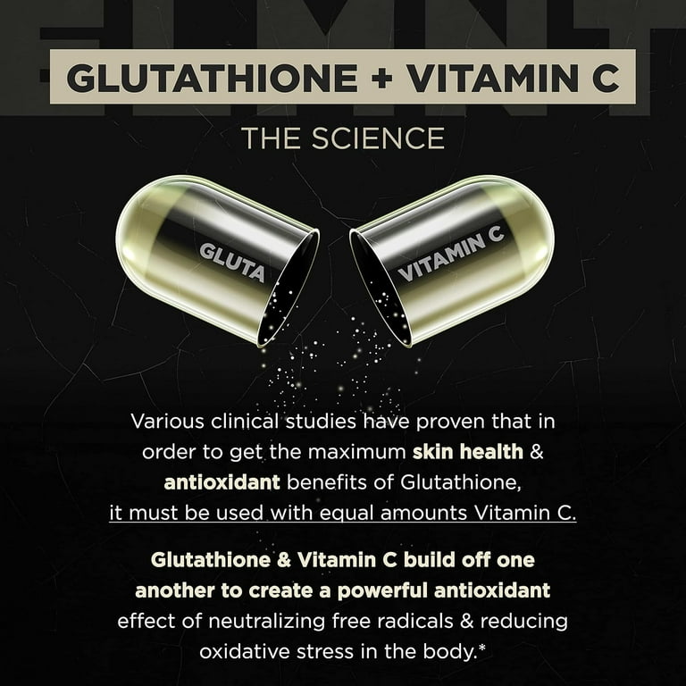 TERRA ELMNT 2150mg Liposomal Glutathione Supplement, Antioxidant Complex  for Skin Brightening, Detox and Absorption
