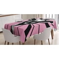 thumbnail image 1 of Ambesonne Goat Tablecloth Rectangular Table Cover, Graphic Goat Head Art, 52"x70", Pale Pink White Black, 1 of 3