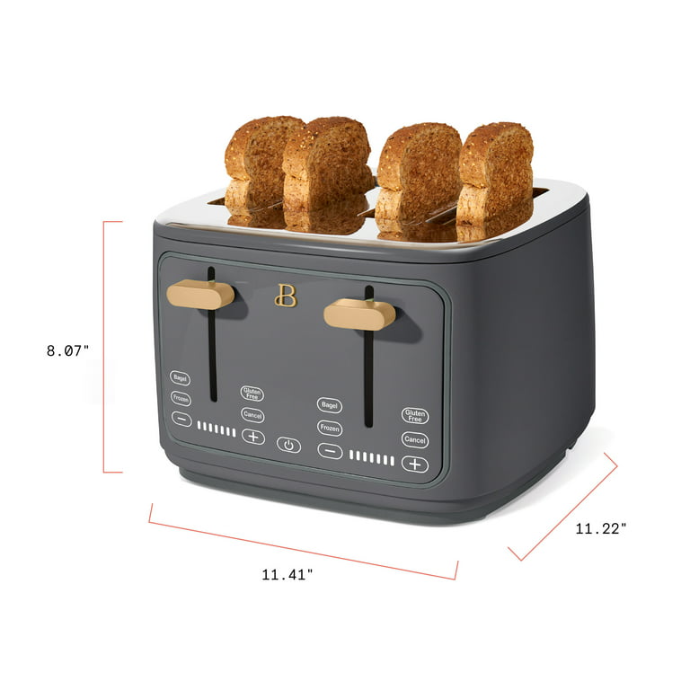 4-Slice Designer Toaster – Grey - Stirling