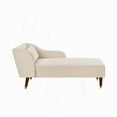 thumbnail image 3 of Modern Velvet Chaise Lounge Chair (Beige) - L58.3" x W27.55" x H26.38", 3 of 9