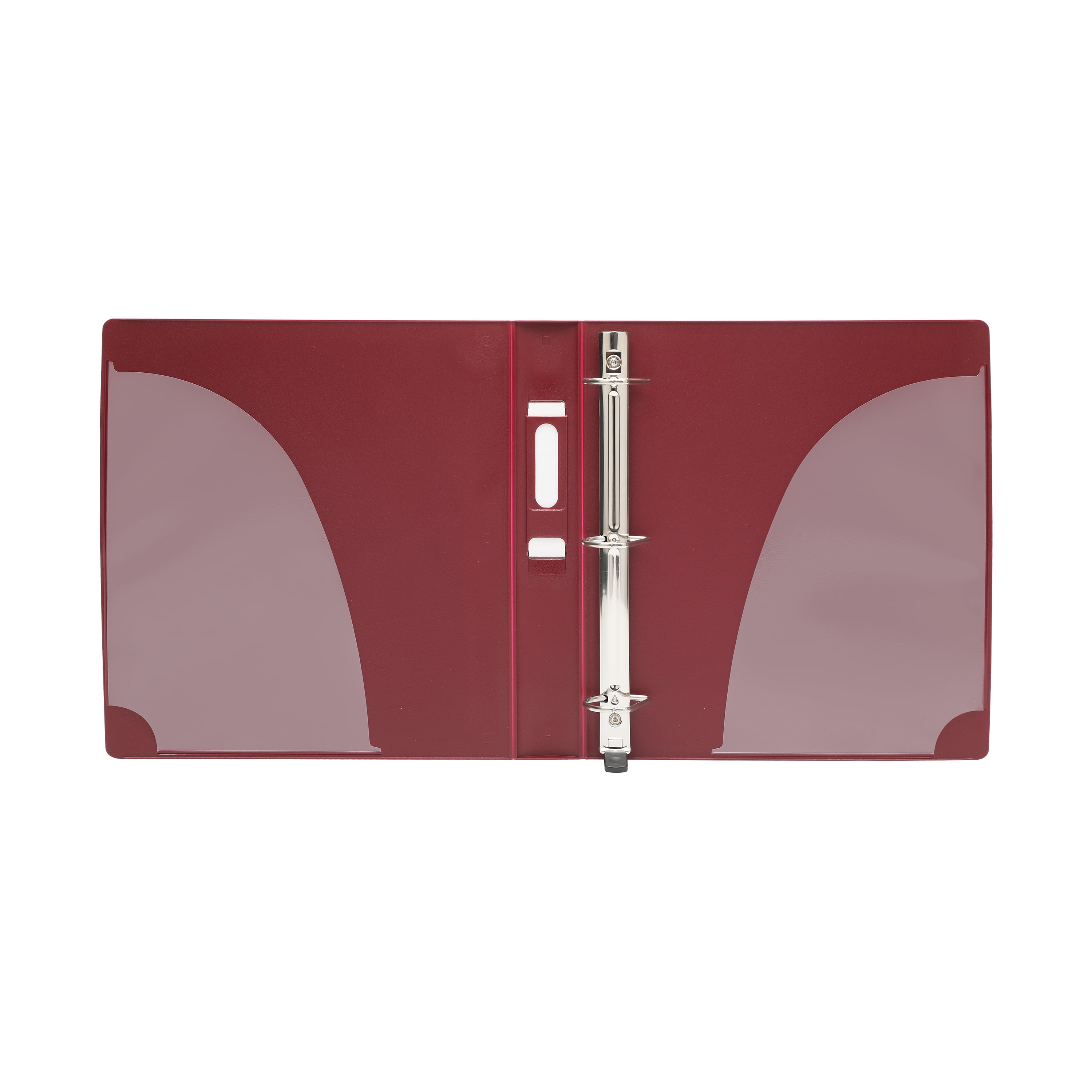 Exceed 1.5 inch Heavy Duty Binder,3 Slant D Ring, Red Burgundy
