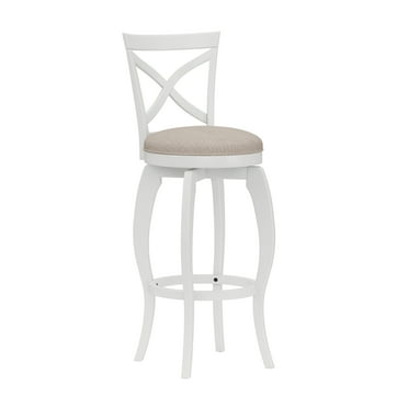 Hillsdale Ellendale 44.5" Fabric Transitional Bar Stool in White