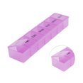 thumbnail image 3 of Unique Bargains 1 Pc 7 Grids Single Row Pill Case Waterproof for Travel Clear Purple, 3 of 6