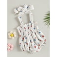 thumbnail image 3 of Bagilaanoe 4th of July Newborn Baby Girl Rompers Print Sleeveless Bodysuit + Headband 3M 6M 12M 18M Infant One Piece Short Jumpsuit for Independence Day, 3 of 9