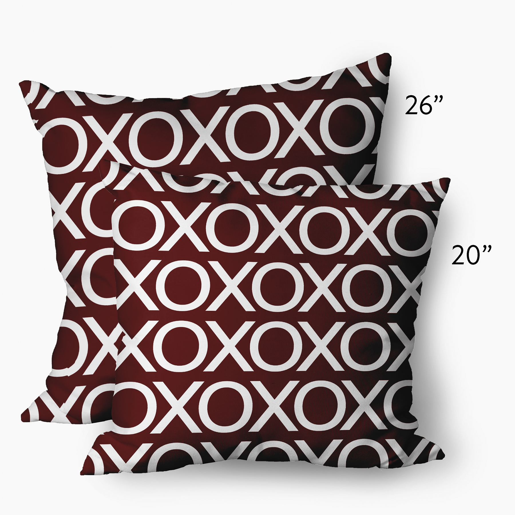 Simply Daisy 20 inch Hugs and Kisses Valentines Indoor/Outdoor Throw Pillow