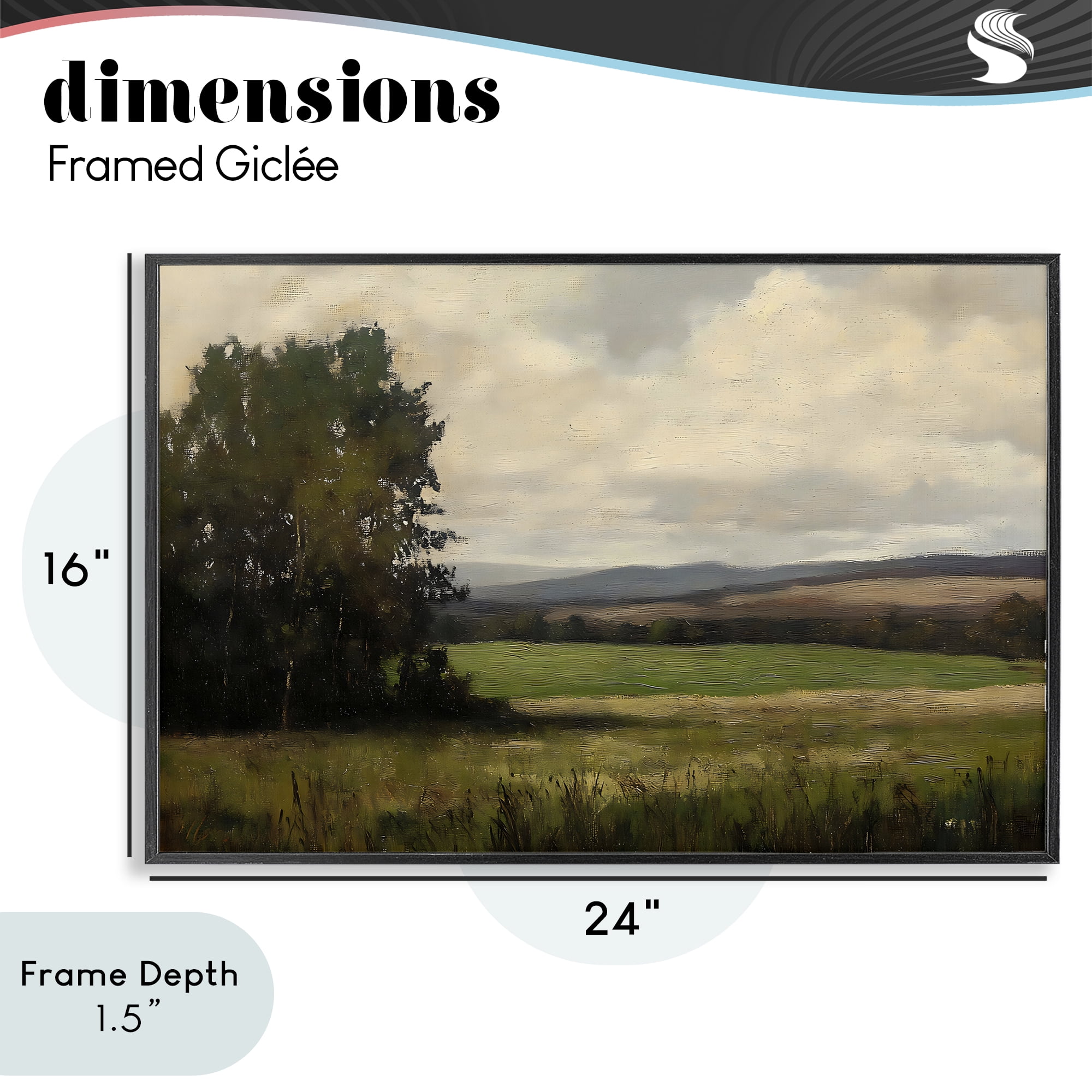 Stupell Industries Hills In The Distance Black Framed Giclee Art, design by Creative Studio