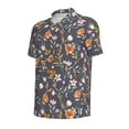 thumbnail image 3 of Daiia Wildflowers Pattern Men’s Polo Shirts,Solid Deck Shirt,Classic Fit, Breathable Cotton Polo for Casual and Sport Wear-Medium, 3 of 9