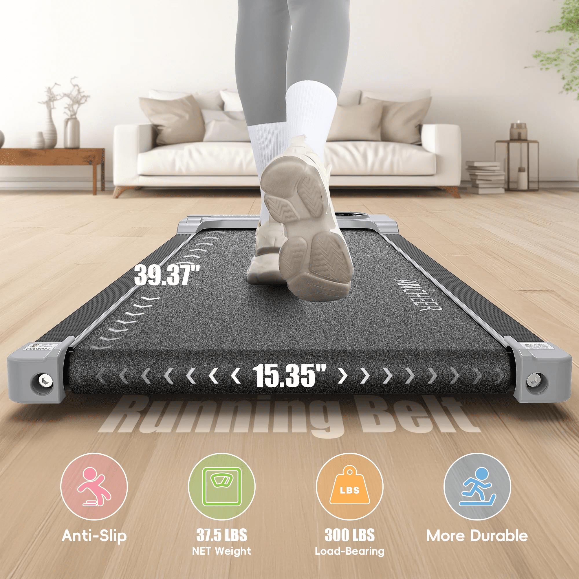 Walking Pad Treadmill&Under Desk Treadmill for Home&Office, Speed Range 0.6~4mph, 300 lbs Weight Capacity