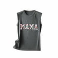 thumbnail image 5 of Dyegold Summer Tops for Women 2023 Trendy, 2023 Summer Womens Plus Size Tank Tops Funny MAMA Letter Print Tshirt Sleeveless Round Neck Dressy Casual ​Blouse, 5 of 6