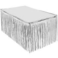 thumbnail image 5 of Silver Gold Metallic Foil Table Skirt Skirting Fringe for Party Wedding, 5 of 5