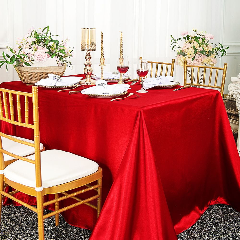 Rectangle Tablecloth Table Cover Satin for Banquet Wedding Party Decor 54*108'' 