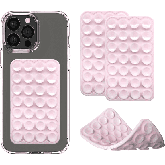 2 Pack Silicone Double-Sided Suction Cup Phone Case Detachable Mount, Sticky Phone Grip Hands-Free Accessories for Selfies & Videos, Trending TikTok Items for iPhone & Android