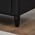 thumbnail image 3 of Leumius 74.5"W 3-Seater Sofa Loveseat Sofa Faux Leather Breathable Upholstered Sofa Couch with Solid Wood Legs for Living Room, Apartment & Office,Black, 3 of 8