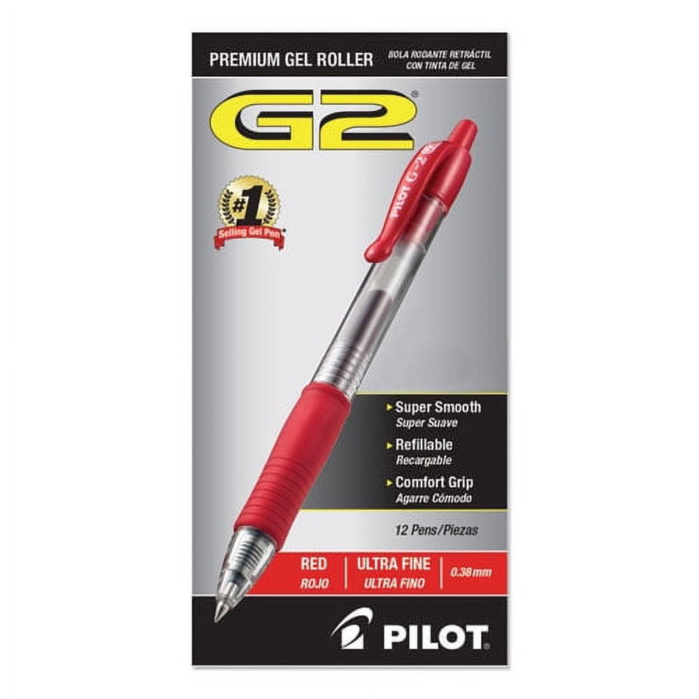 G2 Premium Gel Pen Convenience Pack, Retractable, Extra-Fine 0.38 Mm, Red Ink, Clear/red Barrel | Bundle of 5 Dozen