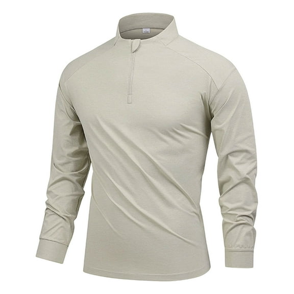 Kalauyu Men’s Quarter-Zip Pullover Lightweight Long Sleeve Athletic Jackets Performance Running Shirts