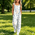 thumbnail image 4 of Coerni Floral Jumpsuits for Girl Summer Lightweight Casual Spaghetti Strap Overalls Harems Suspender Pants with Pockets, 4 of 4