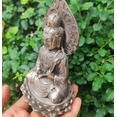 thumbnail image 2 of Vintage White Copper Bench Guanyin Bodhisattva statue of Avalokitesvara Seated ornaments Guan Yin Bodhisattva Goddess of Compassion fs369, 2 of 4