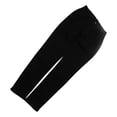 thumbnail image 4 of Pantalones de tobillo Nikou de tiro medio para mujer ajustados informales con cremallera y botones negro S, 4 of 15