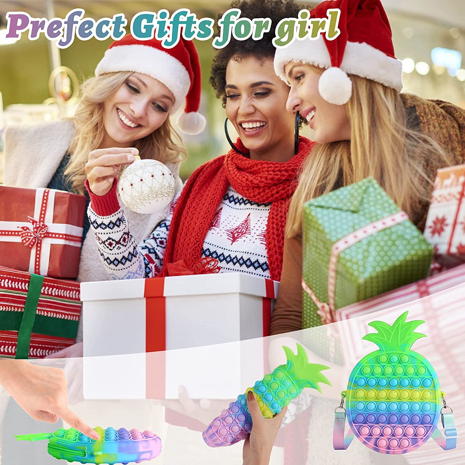 Party,Shopping,School Kawasalle Pop Purse Bag Christmas,Birthday Gifts… Pop Fidget Bag Pop Shoulder Bag，Crossbody Bag 
