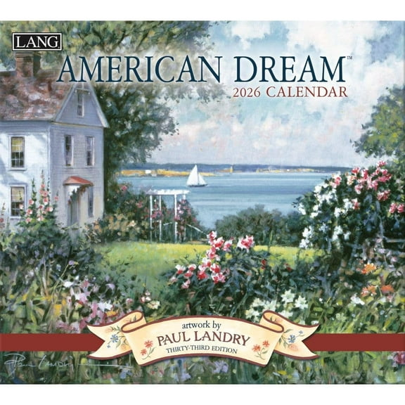 Lang Companies, American Dream 2026 Wall Calendar by Paul Landry, 13.4'' X 12'', 12-Month Calendar with Stapled Binding