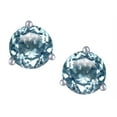 thumbnail image 2 of Star K� Round 7mm Genuine Sky Blue Topaz Three 3 prong Martini push back Stud earrings, 2 of 9