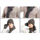 thumbnail image 3 of KAIYANG Conjunto de 3 gorros, bufandas y guantes, tejido elástico, calentador de cuello, guantes para pantalla táctil, color gris claro, 3 of 4
