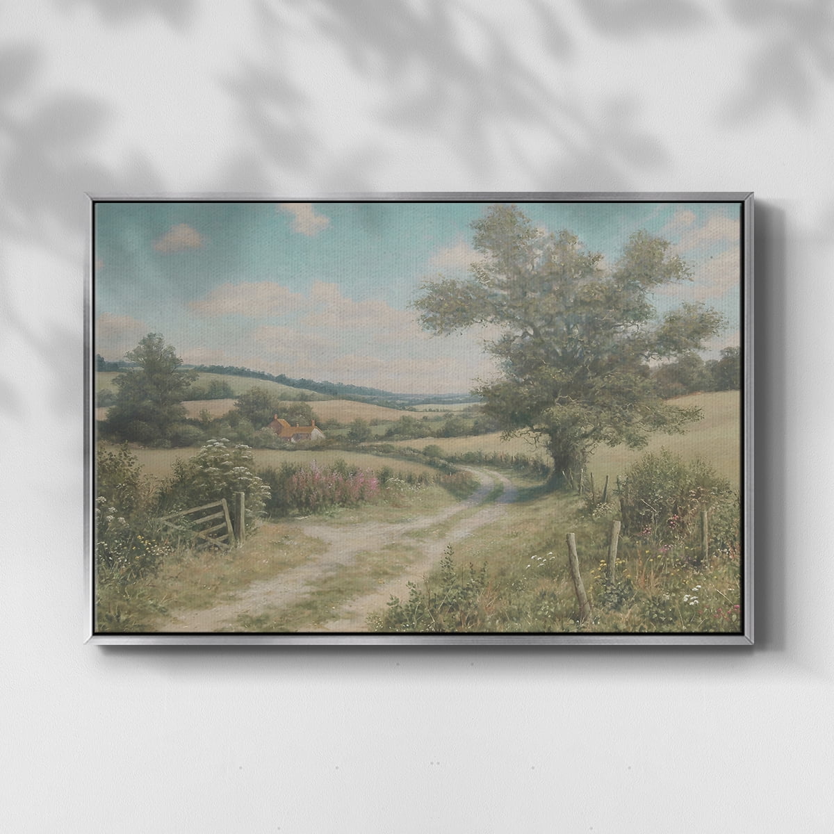Vintage Landscape-CCL By Wexford Home Framed in Silver Wood Gallery Wrapped Canvas 27 in. x 41 in.