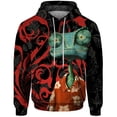 thumbnail image 3 of Ropa de otoño para hombre, sudadera con capucha informal para hombre, sudadera con capucha holgada, ropa Y2k, sudadera con capucha con estampado de araña y geco, ropa urbana Harajuku, 3 of 5