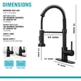 thumbnail image 3 of Kitchen Faucets with Pull Down Sprayer Matte Black - Dual Mode Setting Single Handle 1 or 3 Holes Commercial Black Kitchen Sink Faucet with Deck Plate for Farmhouse RV Vessel Basin, 3 of 8