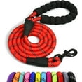 thumbnail image 1 of LAICAIW Rope Dog Leash 4 FT with Comfortable Padded Handle, Highly Reflective Threads Dog Leash for Medium Dogs, 3/8 inch, Red, 1 of 7