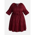 thumbnail image 5 of Terra & Sky Women’s Plus Tiered Mini Dress with Elbow Length Sleeves, Sizes 0X-5X, 5 of 5