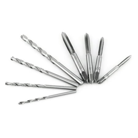 

Qiilu 9PCS/Set Screw Taps & T-shaped Wrench & Twist Drill Bits Threading Tapping Hand Tool Kit Tap Wrench