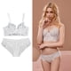 thumbnail image 5 of Conjunto De Ropa Interior De Encaje Conjunto De Sujetador De Encaje Ropa Interior Floral Correa Ajustable Cuello En V Sujetador Transparente Conjunto De Panty Para Mujer Blanco 75B ANGGREK Otros, 5 of 8