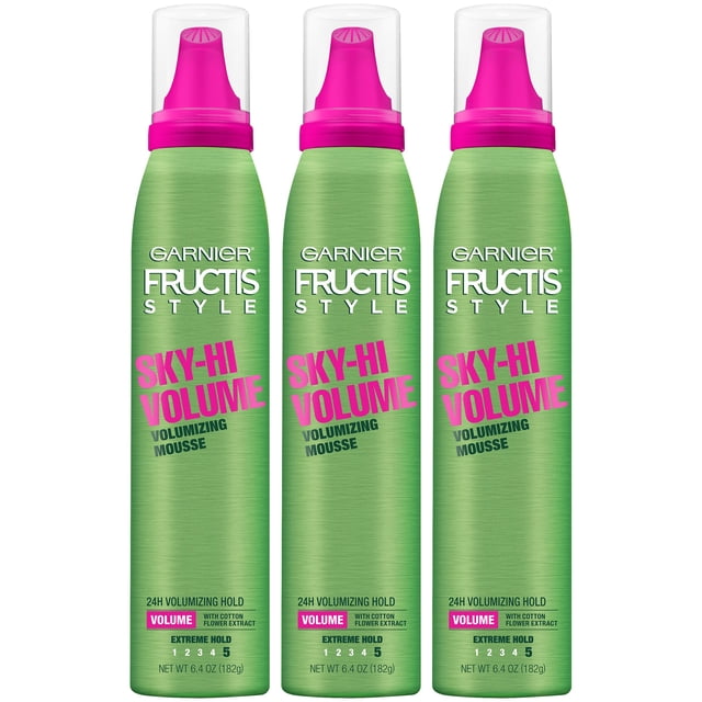 Garnier Fructis Style Sky-Hi Volume Mousse Extreme Hold 6.4 Oz 3 unidades (el embalaje puede variar)