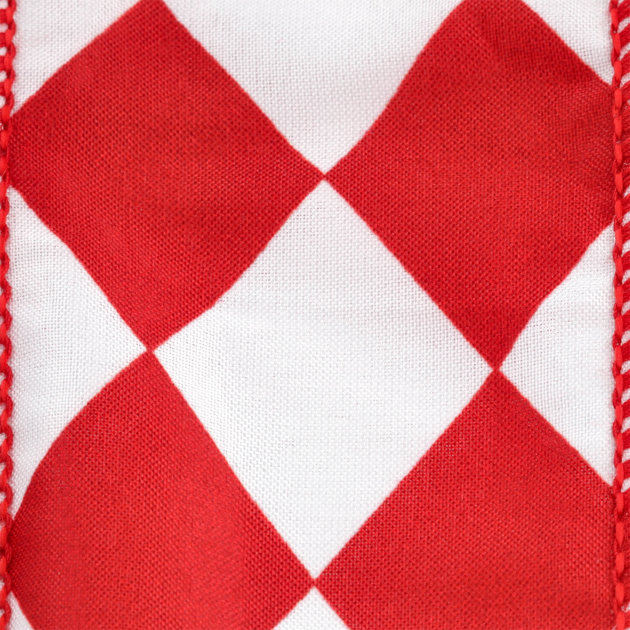 Red and White Diamond Pattern Christmas Ribbon, 2.5" x 12', by Holiday Time
