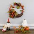 thumbnail image 4 of Northlight Brown and Orange Leaves and Berries Fall Harvest Wreath, 20-Inch, 4 of 7