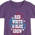 thumbnail image 3 of Instant Message - Americana - Red, White, & Blue Crew - Fireworks - Toddler & Youth Girls Short Sleeve Graphic T-Shirt, 3 of 6