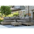 thumbnail image 2 of Outdoor Interiors Antique Stained Eucalyptus and Light Beige Wicker Contemporary Sectional Patio Furniture Set, 4 Piece, 2 of 5