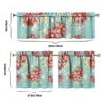 thumbnail image 6 of Kitchen Window Curtains over Sink Pioneer Pink Peel 24 Inch 3 Pieces Set Small Window Cafe Curtains for Home Decor Rod Pocket Tier Drapes, 6 of 6