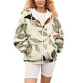 thumbnail image 6 of Bovemsi Sweatshirt for Women Long Sleeved Spring And Autumn Zipper Hoodie With Hat Camo Hoodie, 6 of 7
