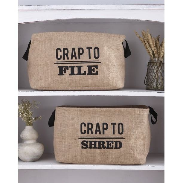 Humorous Office File Organizers Set of 2 File and Shred Bins