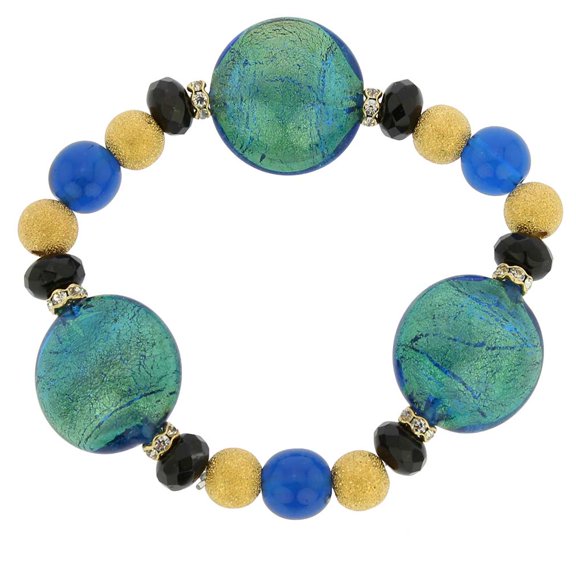 GlassOfVenice Murano Glass Magic Bracelet - Gold and Blue