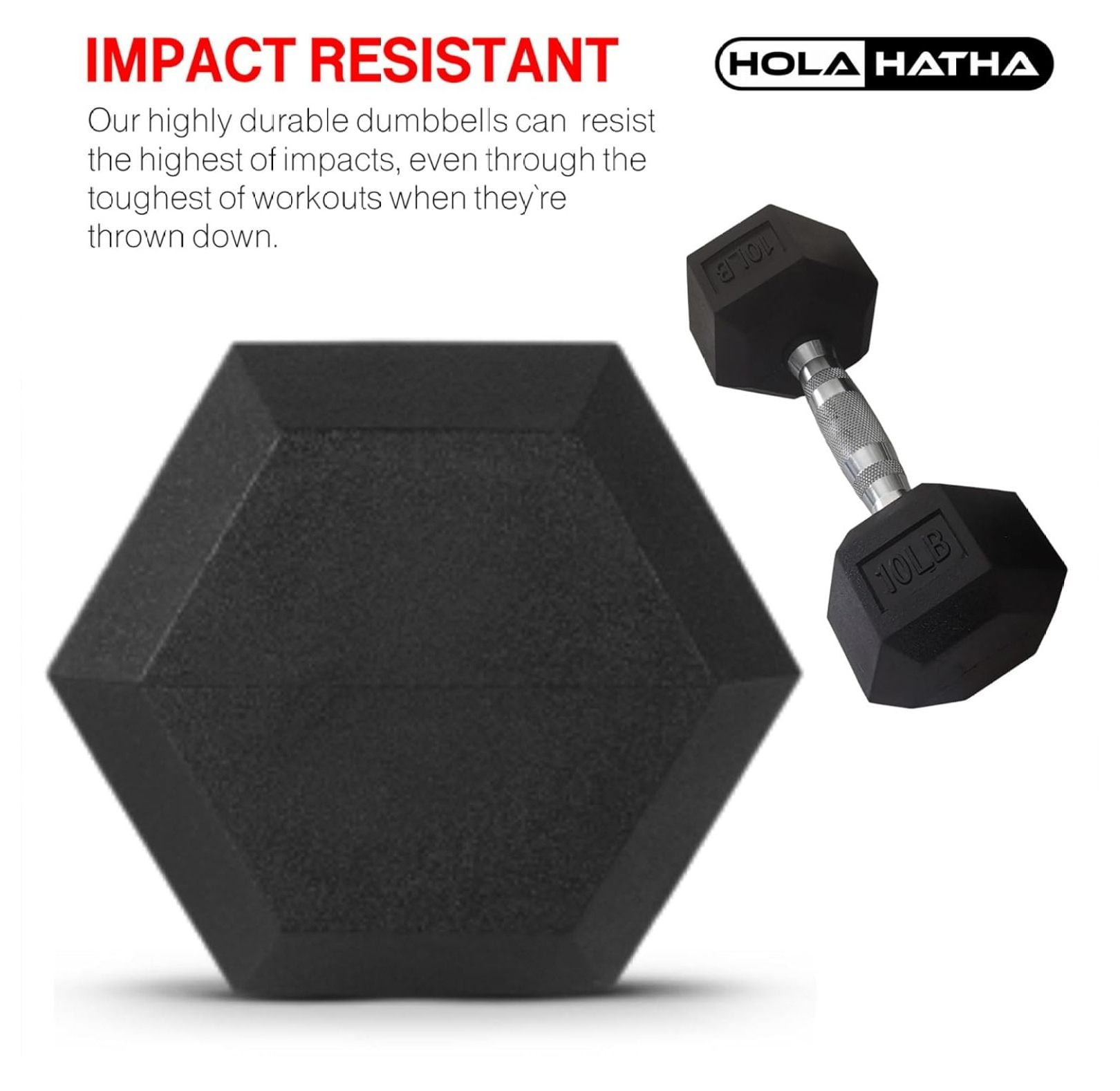 Iron Hexagonal Cast Exercise Dumbbell Free Weight with Contoured Textured Grip for Home Gym Exercise and Strength Training