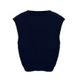 thumbnail image 5 of Sweater Vest Women Lightweight Sleeveless V Neck Sweaters Relaxed Fit Knitted Pull Over Sweater Vest Tops,Navy L, 5 of 5