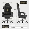 thumbnail image 4 of Lointain Velvet Fabric Gaming Chair with Footrest, Ergonomic Gamer Chair for Adult, Reclining Office Chair, High Back Compute Chair with Massage, Racing Video Game Chairs for Home Office (Black), 4 of 10