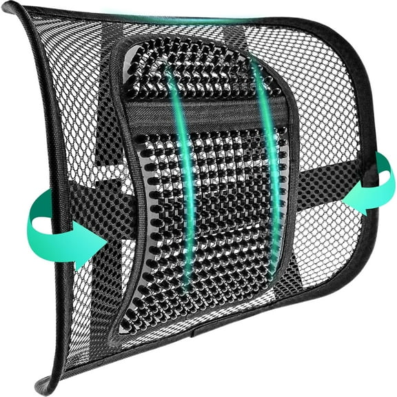 Mesh Back Lumbar Support, Support Seat Cushion with Breathable for Office Chairs Car 12” x 16”