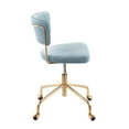 thumbnail image 2 of Indoor Home Office Furniture Tania Contemporary Task Chair In Gold Metal And Light Blue Velvet, 2 of 7